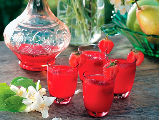 Homemade strawberry liqueur