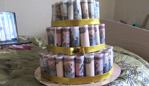 Как сделать торт из денег