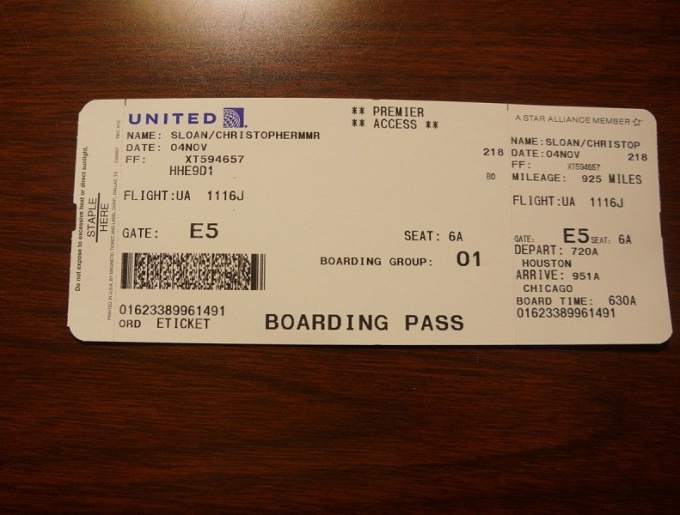 Looks like a boarding pass