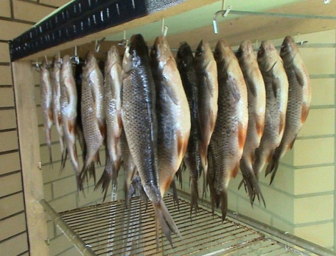 Fish can be hung on hooks