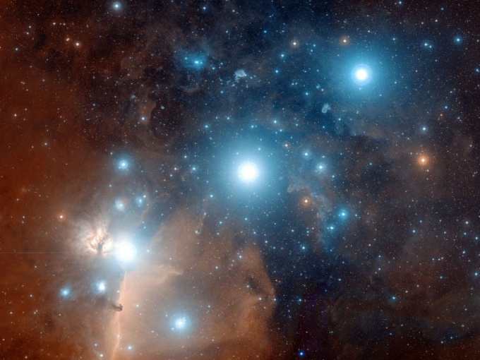 Большая туманность Ориона, в которой образуются звезды