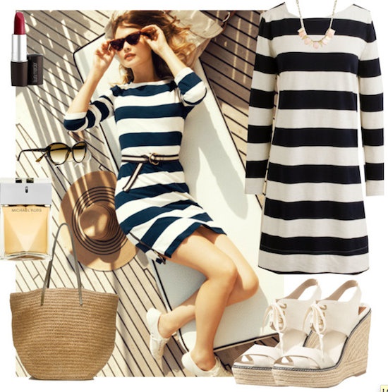 Dress with stripes: who and what to wear