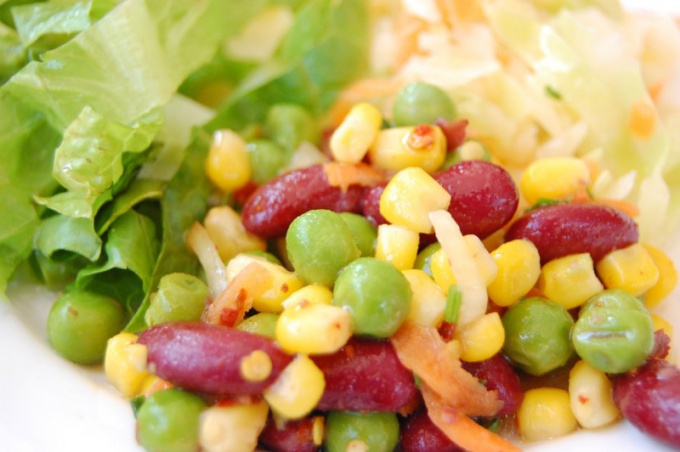 Simple salads with canned corn