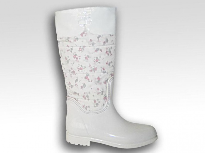 White rubber boots