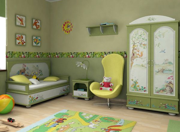 In the nursery according to Feng Shui needs to be drawings and toys