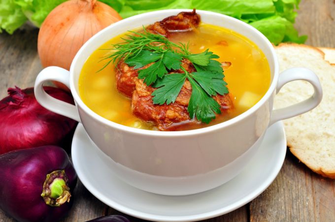 Гороховый суп с копчеными ребрами рецепт классический с фото пошагово