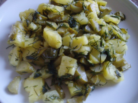 Traditional taste: potato+pickled cucumber