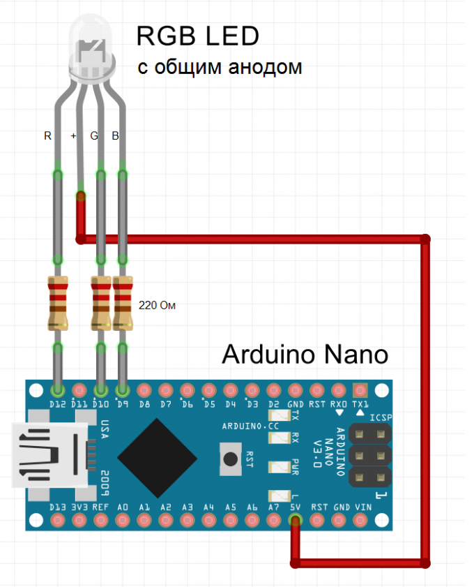 How to connect RGB led to Arduino Electronics