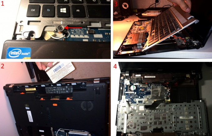 Remove laptop keyboard Acer Aspire V3-571G