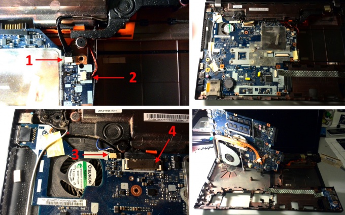 Remove the motherboard laptop Acer Aspire V3-571G