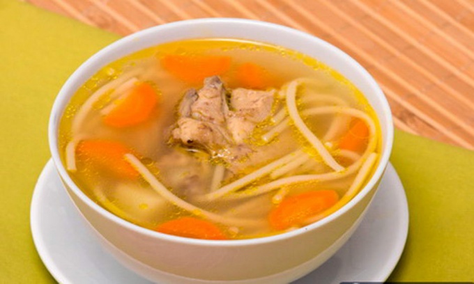 Куриный суп с домашней лапшой