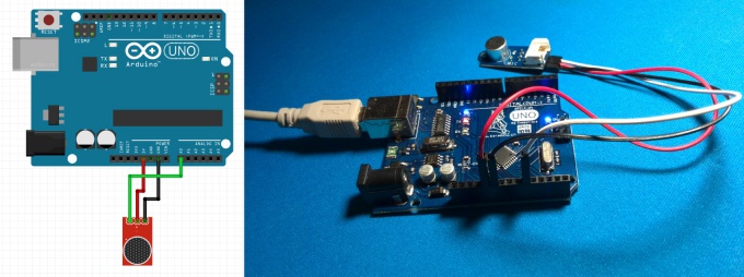 Connection diagram microphone to Arduino