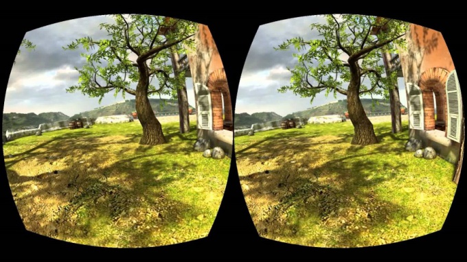 3D game for virtual reality glasses