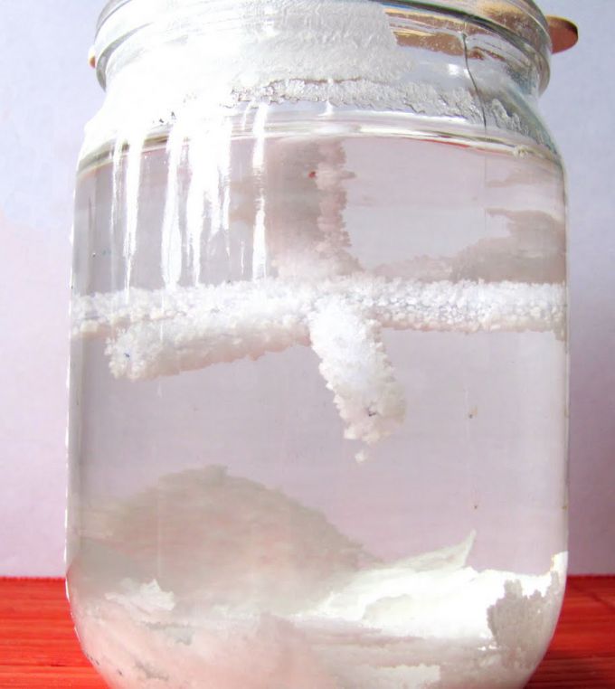 Кристаллы соли полностью покрывают снежинку за 3-4 дня