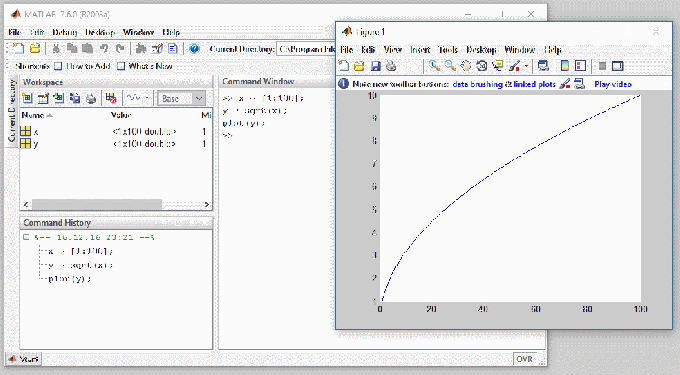 Программа matlab сохраняет графическое окно в файле с расширением