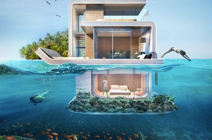 In UAE create a houseboat with a private reef