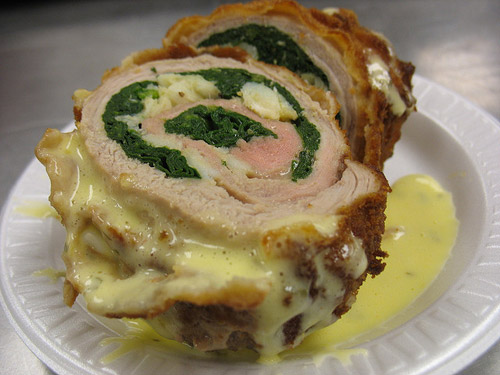 Meatloaf with spinach and raisins