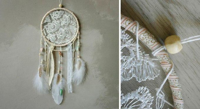 Lace dream catcher with your own hands is very simple