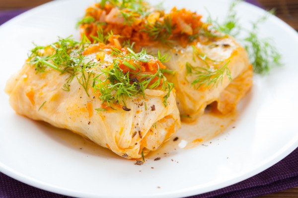 Lazy cabbage rolls with lentils