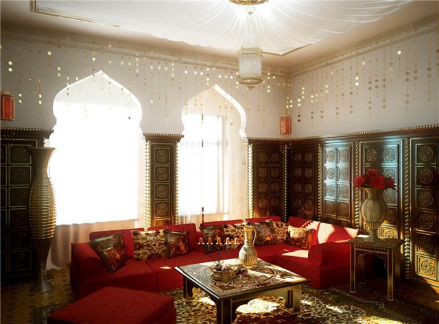 How to arrange living room in Oriental style