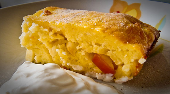 Cottage cheese casserole with vegetables and fruits