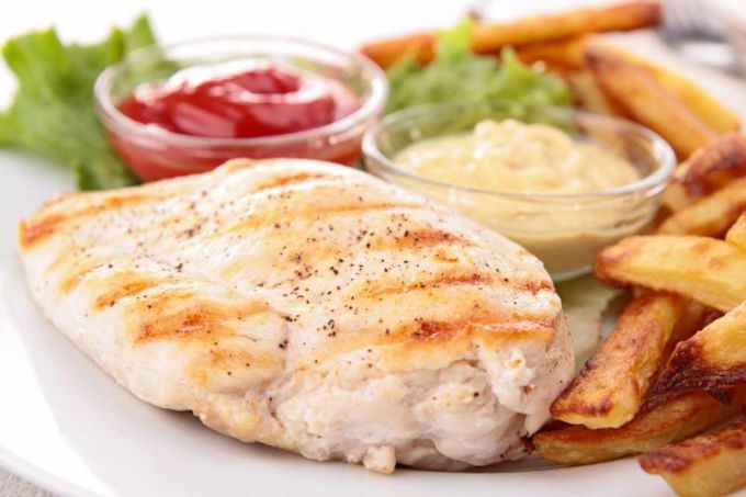 Versions of dieting on chicken breast