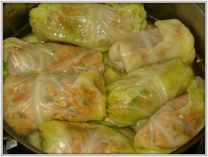 Classic meat stuffed cabbage rolls