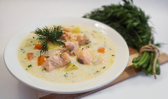 Финский суп с лососем "Лохикейто"