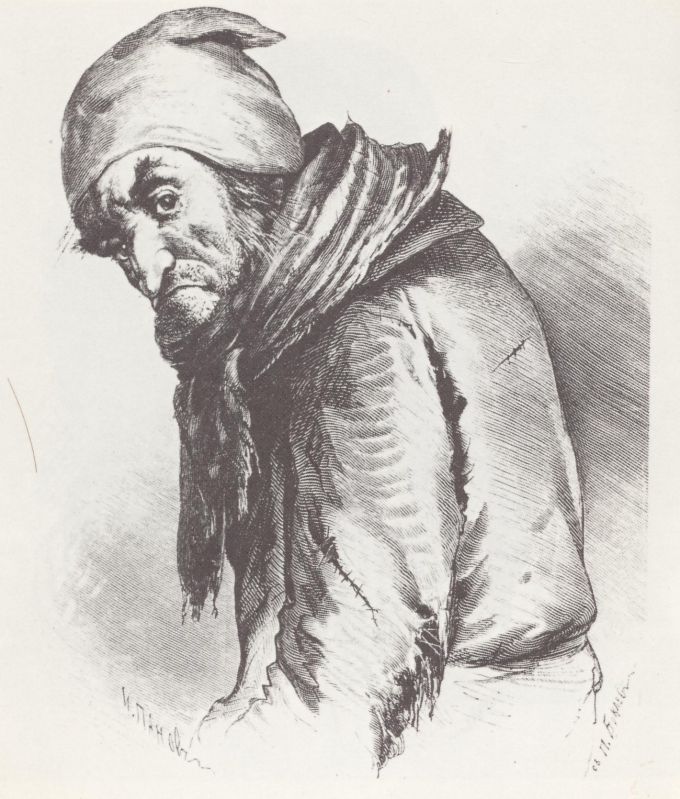 Pyotr Boklevsky. Plyushkin. Illustration for Nikolai Gogol's Dead Souls