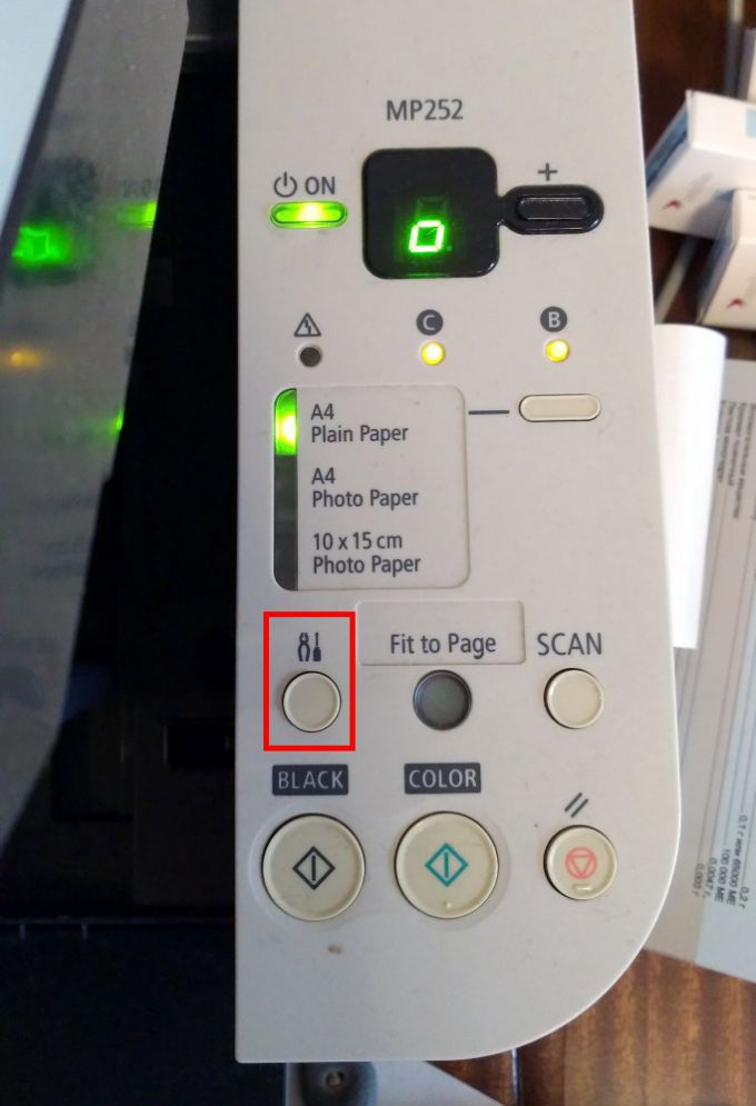 Переводим принтер MP252 в режим обслуживания