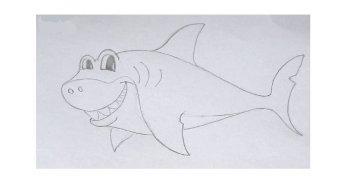 Как просто нарисовать акулу