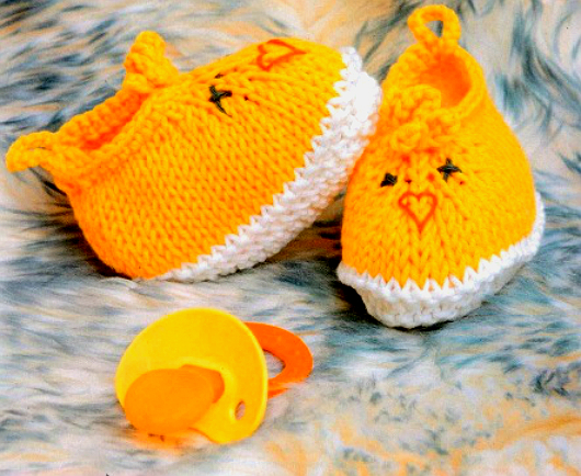 Как связать носочки для новорожденного в виде цыплят